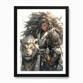 Asian Girl With Long Hair Art Print