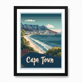 Aihrgdesign A Mid Century Modern Travel Poster For Cape Town 3 Art Print