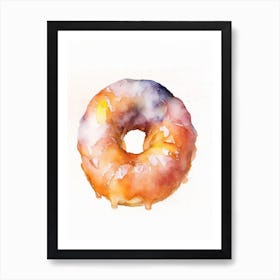Apple Fritter Donut Cute Neon 1 Art Print