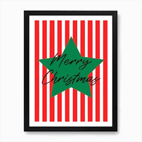 Merry Christmas Red and Green Art Print