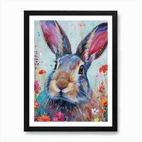 Lion Head Rabbit Painting 3 Art Print