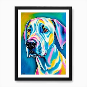 Great Dane Fauvist Style Dog Art Print