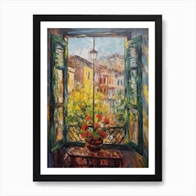 Window View Of San Francisco In The Style Of Impressionism 3 Art Print