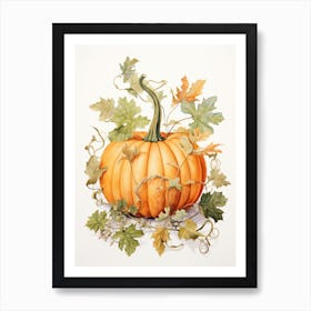 Musque De Provence Pumpkin Watercolour Illustration 2 Art Print