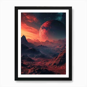 Red Planet In Space 1 Art Print