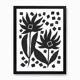 Monochrome Floral 2 of 2 Art Print