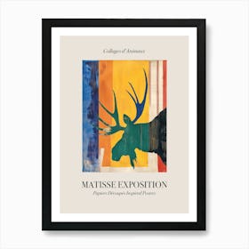 Moose 3 Matisse Inspired Exposition Animals Poster Art Print