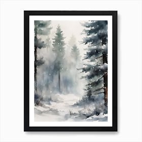 Foggy Winter Forest Art Print