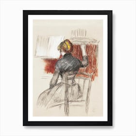 Woman At A Piano By, Pierre Auguste Renoir Art Print