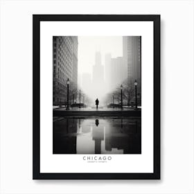 Poster Of Chicago, Black And White Analogue Photograph 1 Art Print