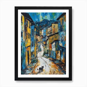 Painting Of Rio De Janeiro With A Cat In The Style Of Expressionism 2 Affiche