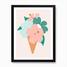 Beautiful Ice Cream Flower Art Print