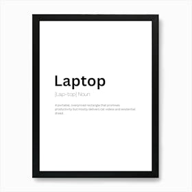 Laptop Definition Meaning Art Print