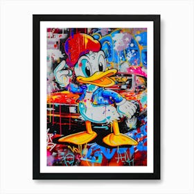 Donald Duck pop art graffiti 3 Art Print