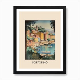 Portofino Italy 2 Vintage Travel Poster Art Print