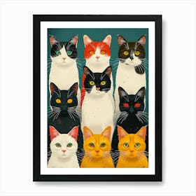 Group Of Cats 8 Art Print
