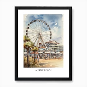 Myrtle Beach Watercolor 1travel Poster Art Print