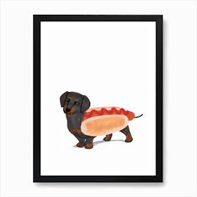 Hotdog Sauagedog Art Print