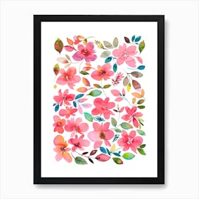 Serenity Pink Flowers Art Print
