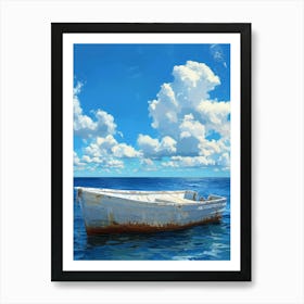 Old Boat In The Ocean Art Print