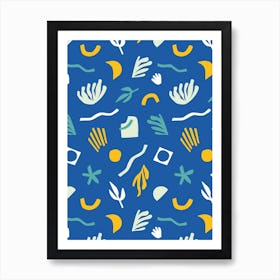 Blue Nature Pattern Art Print
