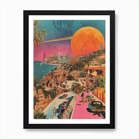 Ibiza   Retro Collage Style 1 Art Print