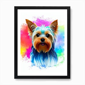 Yorkshire Terrier Rainbow Oil Painting Dog Art Print