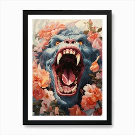 Monster With Roses Art Print