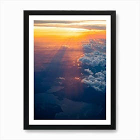 An Idyllic Sunset Unfolds In Heaven Where Beautiful Sun Rays Pierce Through The Clouds Creating A P 2 1 Art Print