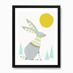 Folk Hare Art Print