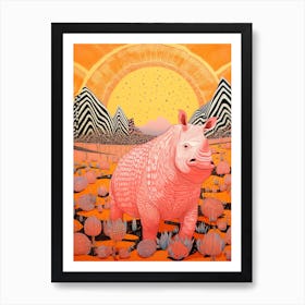 Rhino In The Mountains 3 Art Print