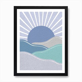 Blue Sunset 1 Art Print