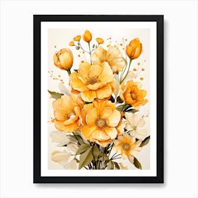 Whirlwind Of Petals Dynamic Floral Expression Art Print