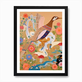 Maximalist Bird Painting Canvasback Art Print