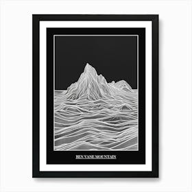 Ben Vane Mountain Line Drawing 3 Poster Art Print