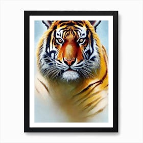 Beautiful Vintage Tiger Painting Art Print