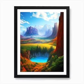 Landscape Painting, Landscape Painting, Landscape Painting, Landscape Painting 12 Art Print