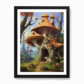 Tree Frog Home Art Nouveau 1 Art Print