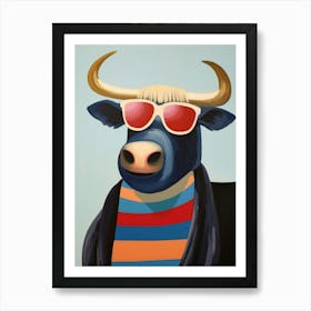 Little Buffalo 2 Wearing Sunglasses Art Print