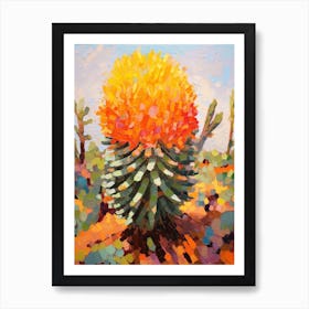 Cactus Painting Barrel 2 Art Print