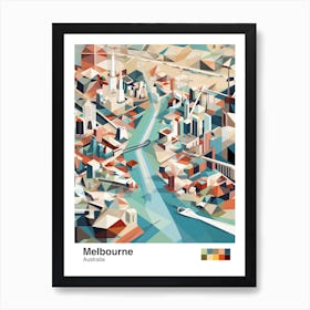 Melbourne, Australia, Geometric Illustration 2 Poster Affiche