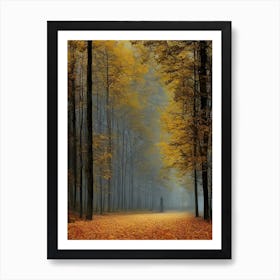 Foggy Autumn Forest Art Print