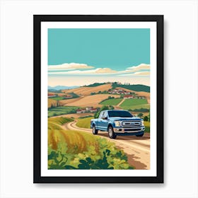 A Ford F 150 In The Tuscany Italy Illustration 4 Art Print