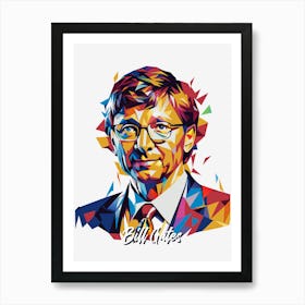 Bill Gates 2 Portrait WPAP Pop Art Art Print