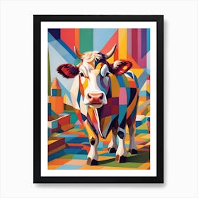 Colorful Cow 1 Art Print