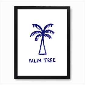 Palm Tree 2 Greek Blue Art Print