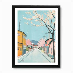 Otaru Japan 4 Retro Illustration Art Print