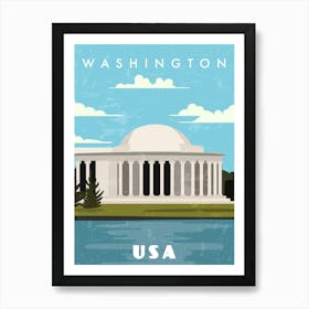 Washington, USA — Retro travel minimalist poster 1 Art Print