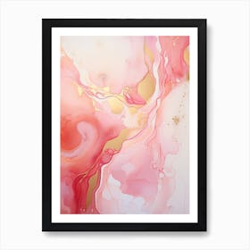 Pink And White Flow Asbtract Painting 3 Art Print