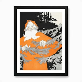 Vintage Santa Art Print, Edward Penfield Art Print